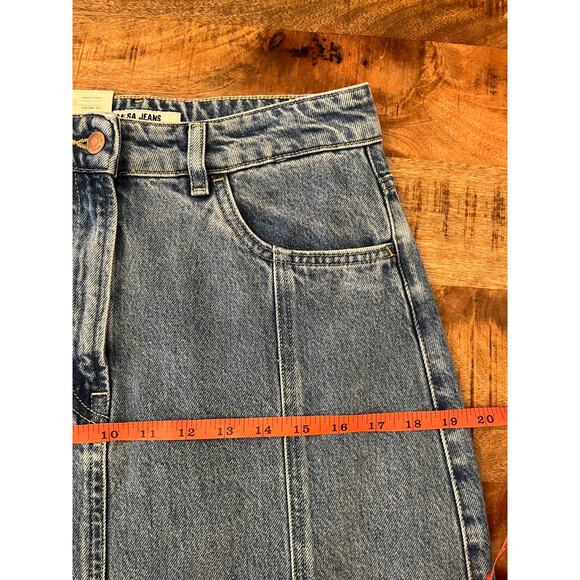 NWT Salsa Jeans Denim Midi Skirt 28 6 Mermaid Western Cowgirl No Slit Light Wash - Picture 13 of 14